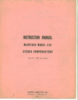 McIntosh C20 - Owners manual